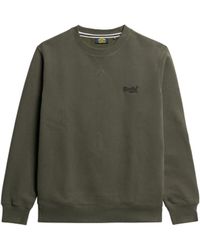 Superdry - Sweat Essential Logo Crew 3jz Dark Grey Green M - Lyst