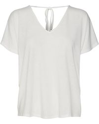 Vero Moda - Vmmarijune SS Deep V-Neck Top Jrs T-Shirt - Lyst