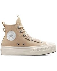 Converse - Chuck Taylor All Star Lift Platform Sneaker Beige Da Donna A06494C - Lyst
