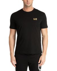 EA7 - Logo Series T-shirt Mit Rundhalsausschnitt Aus Baumwoll-jersey - Lyst
