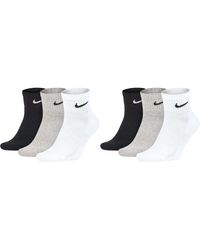 Nike - 6 Paar Korte Sokken Enkelhoog Wit Zwart Voordeelset Sx7667 Everyday Cotton Cushioned Enkelsportsokken Maat 34 36 38 - Lyst
