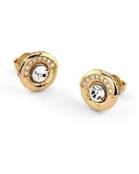 Guess - Ohrringe Ohrstecker Coin Pave Goldfarben JUBE05380JWYGT/U - Lyst