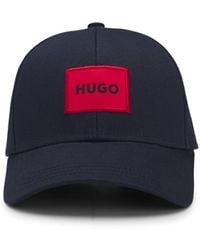 HUGO - Cotton-twill Cap With Red Logo Label - Lyst
