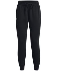 Under Armour - Damesjoggingbroek Rival Fleece Zwart Wit - Lyst