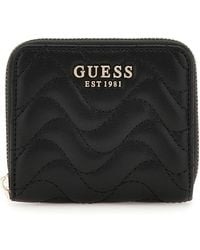 Guess - Melisandra Slg Small Zip Around Wallet S Black - Lyst