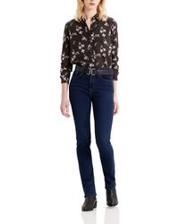 Levi's 724 High Rise Straight Jeans - Bleu