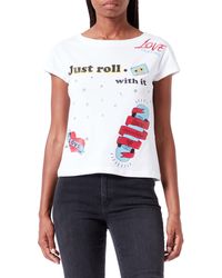 Love Moschino - Boxy Fit Short Sleeves With "Just Roll With It" Print T Shirt - Lyst