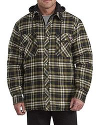 dickies men's relaxed fit hooded duck quilted shirt jacket big