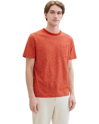 Tom Tailor - Basic T-Shirt mit Streifen und Brusttasche - Lyst