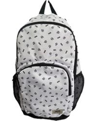 Vans - Alumni Backpack All-over Logo White Black University School Bag Casual Travel Laptop - Lyst
