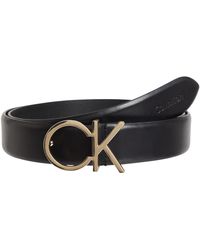Calvin Klein - Re-lock Logo Belt 3.0 Cm Leather - Lyst