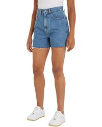 Tommy Hilfiger - Pantaloncini in Jeans Donna Mom Short Elasticizzati - Lyst