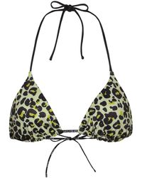 HUGO - Animal-print Bikini Top With Branding - Lyst