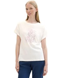 Tom Tailor - Basic T-Shirt mit Blumenmuster - Lyst