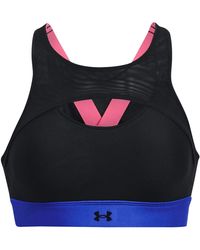 Under Armour - S Infinity Harness High Impact Sports Bra Black/pink M - Lyst