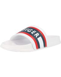 Tommy Hilfiger Slide Blanc/Bleu Eco Cuir 36 EU