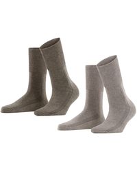 Esprit - Easy Rib 2-pack Socks Cotton Lyocell Multicolour Plain Mid-calf Length Multipack 2 Pairs - Lyst
