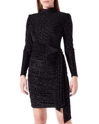 HUGO - Kelora-1 Minikleid aus Samt mit Leoparden-Print in Ausbrenner-Optik und Gürtel Schwarz 36 - Lyst