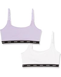 HUGO - 2er-Pack Bralettes aus Baumwoll-Stretch mit wiederholtem Logo BH - Lyst