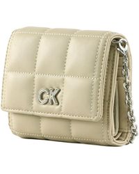 Calvin Klein - Re-lock Quilt Trifold Wallet M Stoney Beige - Lyst
