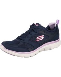 Skechers - Flex Appeal 4.0 Active Flow Sneaker,navy Leather/mesh/trim - Lyst