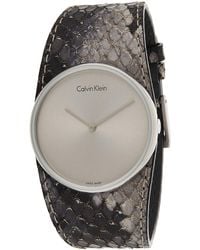 Calvin Klein - S Analogue Quartz Watch With Leather Strap K5v231q4 - Lyst