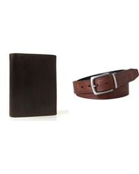 Fossil - Derrick Braunes Leder Portemonnaie und Parker Gürtel - Lyst