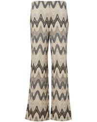 S.oliver - Wide-Leg-Hose aus Häkeljersey mit All-Over-Muster Ecru 42 - Lyst