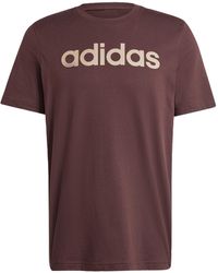 adidas - Essentials Single Jersey Linear Embroidered Logo Tee Kurzärmeliges T-Shirt - Lyst