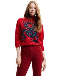 Desigual - Redagainst Jers_Tula 3193 Red Against Pull Sweater - Lyst