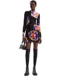 Desigual - Knit Dress Long Sleeve Black - Lyst