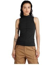 G-Star - G-Star para Mujer Top Open Back Mock Slim - Lyst