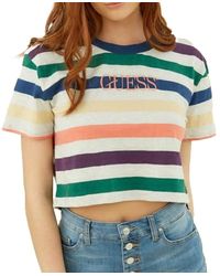 Guess - T-Shirt à Rayures Multicolor Stripe Multi-Couleurs S - Lyst
