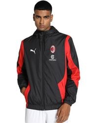 PUMA - S Ac Milan Prematch Jacket Black-for All Time Red M - Lyst
