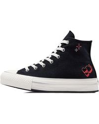 Converse - Chuck Taylor all Star Lift Platform Y2K Heart Sneaker Nero da Donna A09121C - Lyst