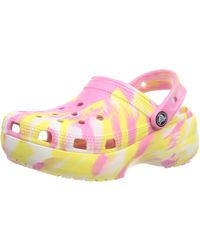 crocs rainbow platform shoes