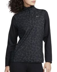 Nike - Swift Elmnt Sweater Black/reflective Silv S - Lyst