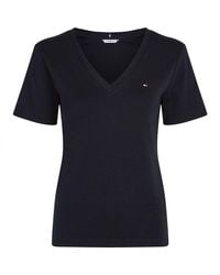 Tommy Hilfiger - Camiseta de ga Corta para Mujer New Slim Cody V-Neck con Cuello de Pico - Lyst
