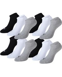PUMA - , Unisex Trainer/sports Socks, Pack Of 12, , Grey / White / Black, 39-42 - Lyst