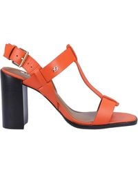 Dune - Ladies Jacie Block-heel Slingback Sandals Size Uk 6 Jacie Orange Block Heel Heeled Sandals - Lyst
