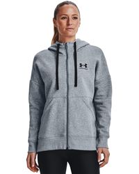 Under Armour - S Rival Full Zip Hoodie Grey Xs - Lyst