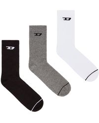 DIESEL - 3-pack Of Ribbed Socks With D Logo - Lyst