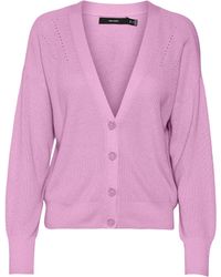 Vero Moda - Vmnewlexsun LS Short V-Neck Car Ga Noos Maglione Cardigan - Lyst