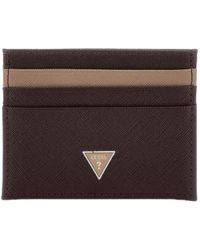 Guess - Smecs2 Lea25 Bbd Wallet Brown - Lyst