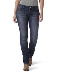 Wrangler - Womens Western Mid Rise Stretch Straight Leg Jeans - Lyst