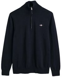 GANT - Classic Cotton Halfzip Sweater - Lyst