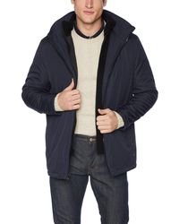Calvin Klein - Hooded Rip Stop Water And Wind Resistant Jacket With Fleece Bib - Lyst