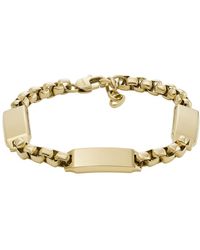 Fossil - Drew Gold-tone Stainless Steel Chain Bracelet - Lyst