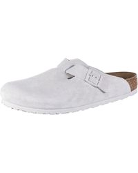 Birkenstock - Boston Bs Suede Modern Suede Antique White Sandals 7 Uk - Lyst