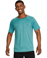 Speedo - Uv Swim Shirt Short Sleeve Regular Fit Solid Rash Guard - Lyst